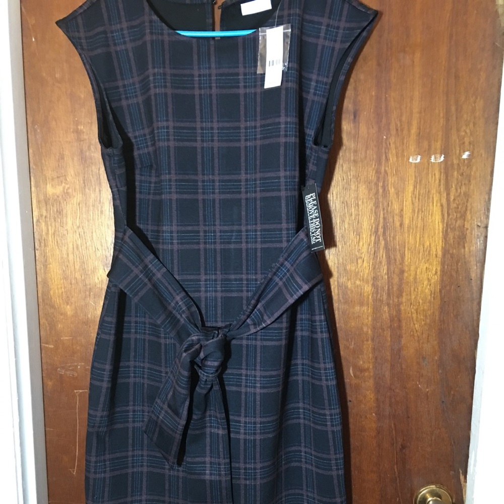 Plaid MIDI Sheath Dress